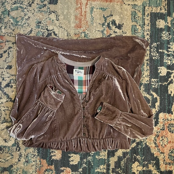 Anthropologie Holding Horses Velvet Button Shirt Dress - Picture 10 of 13